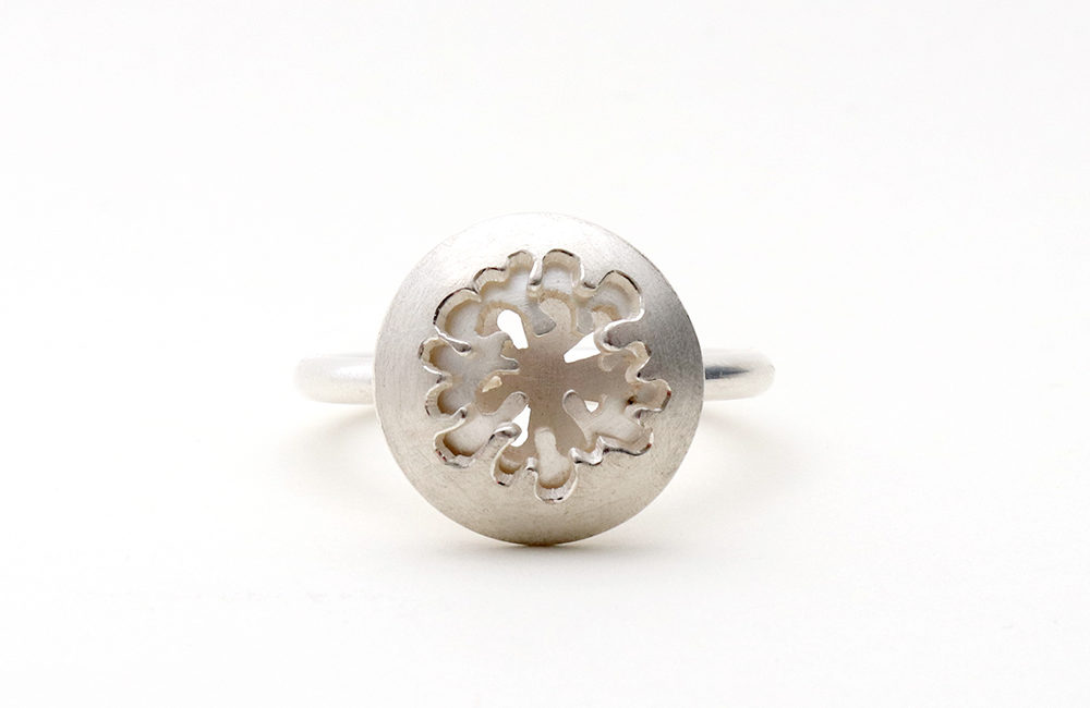 vielschichtige Mohn Ringe aus Silber, ein Ring mit 3-D Effekt von Silberzart